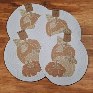Pumpkin Fall Round Braided Placemat Autumn Table Setting 15 Inch Create